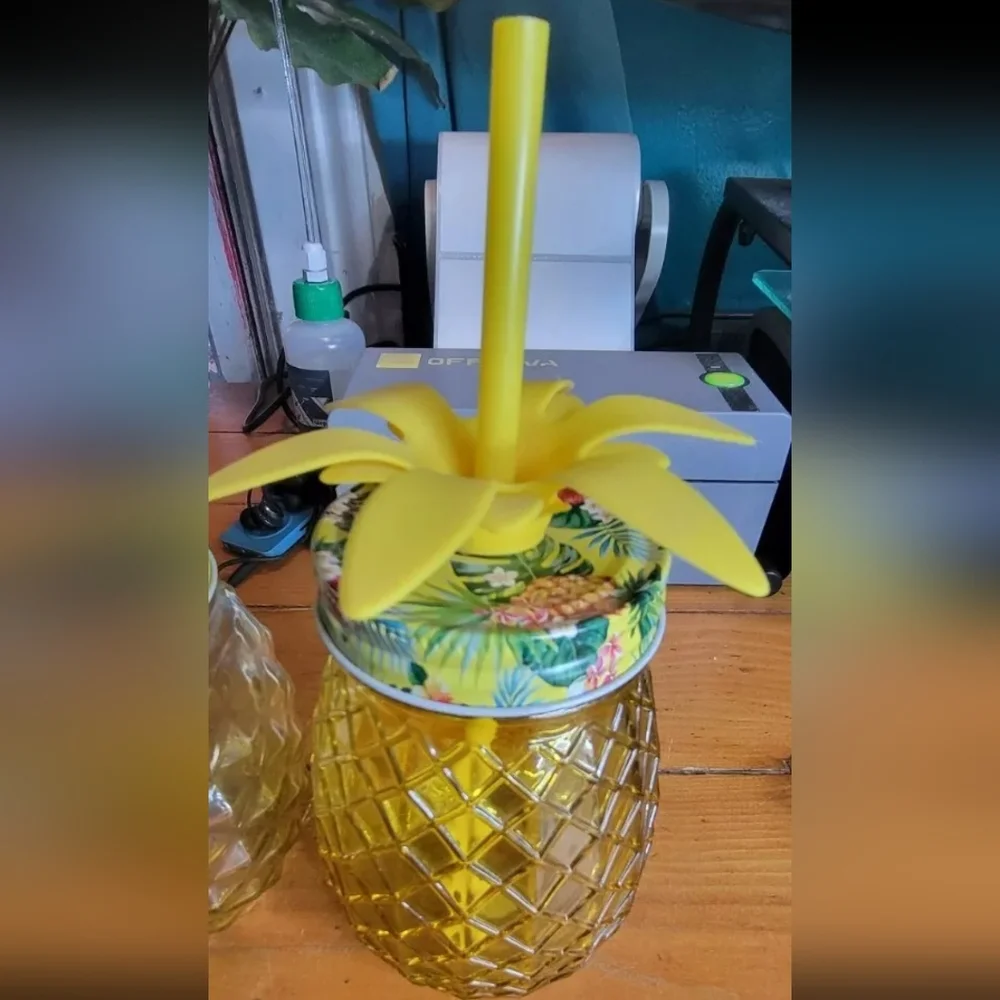 3 Glass Pineapple Cups Summer
